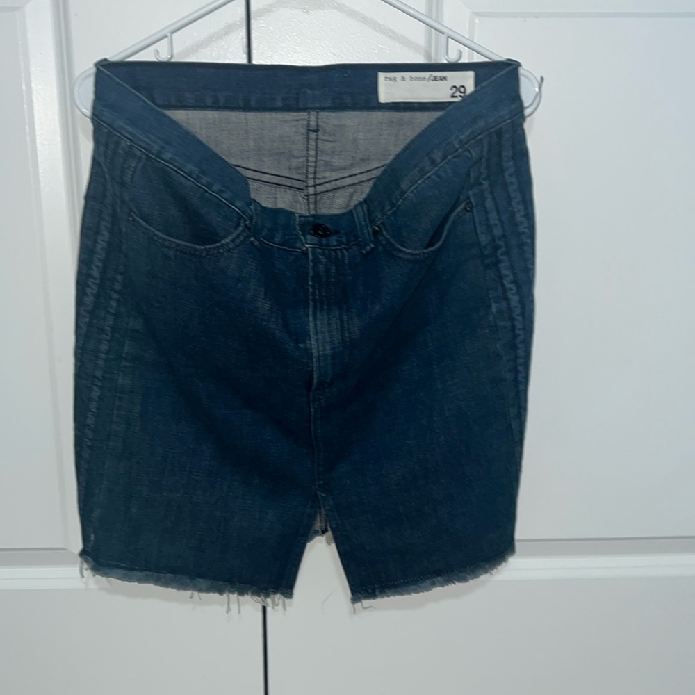 Skirt, Denim, Dark Wash, 29, rag & bones